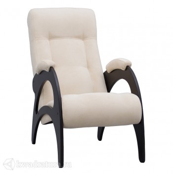 Кресло для отдыха Неаполь Модель 9 без лозы (Венге-эмаль/Ткань Ваниль Verona Vanilla) в Новолуговом - novolugovoe.mebel54.com | фото