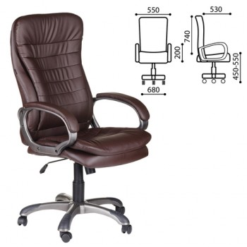 Кресло офисное BRABIX Omega EX-589 (коричневое) в Новолуговом - novolugovoe.mebel54.com | фото