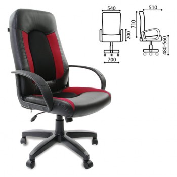 Кресло офисное BRABIX Strike EX-525 (черно-красный) в Новолуговом - novolugovoe.mebel54.com | фото