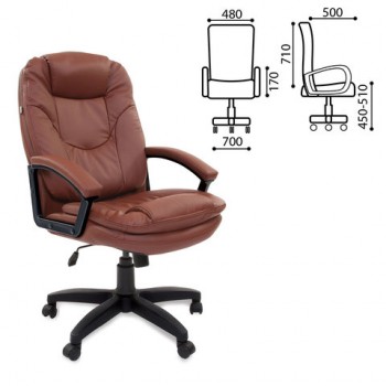 Кресло офисное BRABIX Trend EX-568 (коричневый) в Новолуговом - novolugovoe.mebel54.com | фото