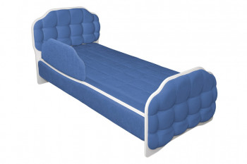 Кровать 170 Атлет 29 Синий (мягкий бортик) в Новолуговом - novolugovoe.mebel54.com | фото