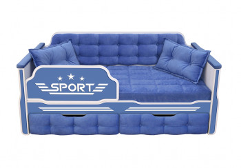 Кровать 170 серии Спорт 2 ящика 85 Синий (подушки) в Новолуговом - novolugovoe.mebel54.com | фото