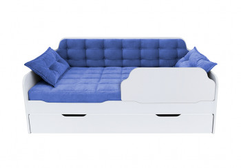 Кровать 190 серии Спорт Лайт 1 ящик 85 Синий (подушки) в Новолуговом - novolugovoe.mebel54.com | фото