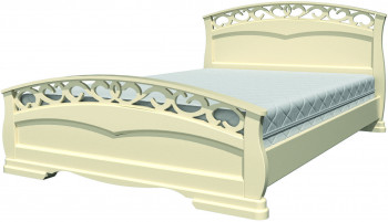 Кровать Грация-1 из массива сосны 1600*2000 Слоновая кость в Новолуговом - novolugovoe.mebel54.com | фото