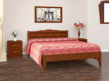 Кровать Карина-7 из массива сосны 1600*2000 Орех в Новолуговом - novolugovoe.mebel54.com | фото