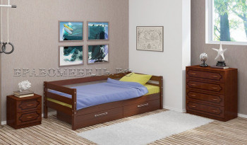 Кровать одинарная ГЛОРИЯ из массива сосны  900*2000 (Орех) в Новолуговом - novolugovoe.mebel54.com | фото