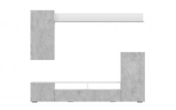 Мебель для гостиной МГС 4 (Белый/Цемент светлый) в Новолуговом - novolugovoe.mebel54.com | фото