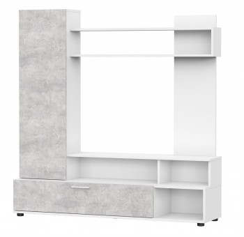 Мебель для гостиной "МГС 9" Белый / Цемент светлый в Новолуговом - novolugovoe.mebel54.com | фото
