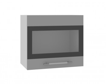 Ройс ВПГСФ 500 Шкаф верхний горизонтальный со стеклом с фотопечатью высокий (Графит софт/корпус Серый) в Новолуговом - novolugovoe.mebel54.com | фото