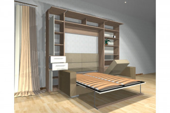 Шкаф-кровать с диваном Каролина в Новолуговом - novolugovoe.mebel54.com | фото