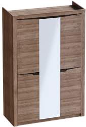 Шкаф трехдверный Соренто Дуб стирлинг/Кофе структурный матовый в Новолуговом - novolugovoe.mebel54.com | фото